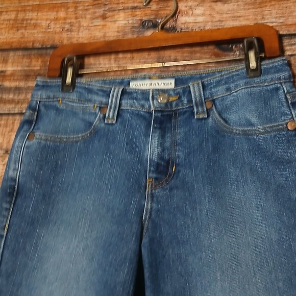 Tommy Hilfiger Hipster Jeans Size 4 Ankle Cuffed Vintage '04 Blue Denim - Picture 4 of 9